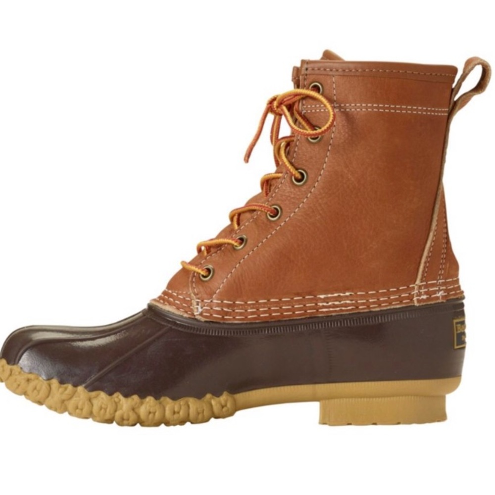 LLBean Tumbled-Leather Shearling-Lined Duck Boots